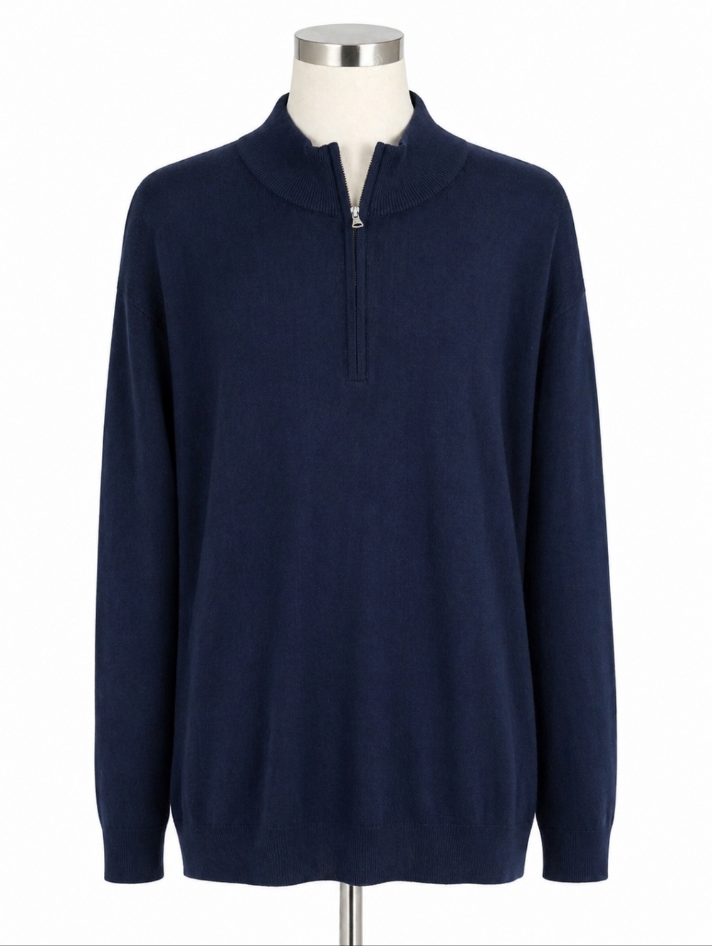Foundry NWT Navy Everyday Casual Mock Neck 1/4 Zip Pullover Sweater 5XL Preppy